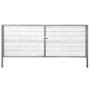 Puerta para Obra - Abatible 2 hojas - Para Obra - Malla Plegada Hércules - Galvanizada