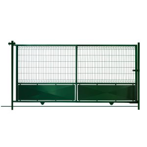 Puerta Corredera - Zócalo Diamante - Malla Plegada Hércules - Verde