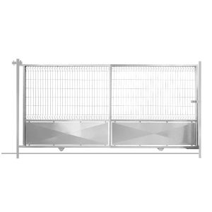 Puerta Corredera - Zócalo Diamante - Malla Plegada Hércules - Galvanizada