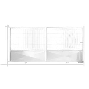 Puerta Corredera - Zócalo Diamante - Malla Plegada Hércules - Blanco